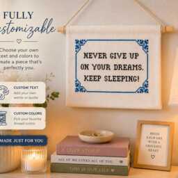 Funny Motivational Wall Hanging, Personalised Quote Sign, Custom Embroidered Decor, Humorous Gift - thumbnail 3