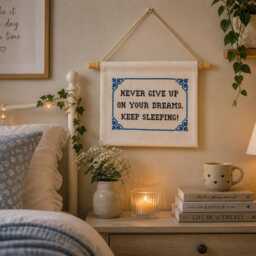 Funny Motivational Wall Hanging, Personalised Quote Sign, Custom Embroidered Decor, Humorous Gift - thumbnail 4