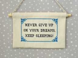 Funny Motivational Wall Hanging, Personalised Quote Sign, Custom Embroidered Decor, Humorous Gift