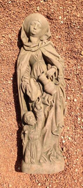 Saint Elisabeth Sculpture Figure Also Suitable For Hanging Made Of Artificial Sandstone in Antique Look V 16 - image 1