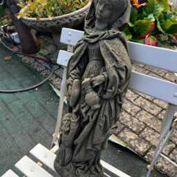 Saint Elisabeth Sculpture Figure Also Suitable For Hanging Made Of Artificial Sandstone in Antique Look V 16 - thumbnail 4