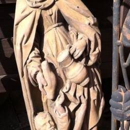 Saint Elisabeth Sculpture Figure Also Suitable For Hanging Made Of Artificial Sandstone in Antique Look V 16 - thumbnail 3