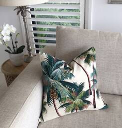Tropical Palm Tree Cushion Cover Hawaiian Coastal Decor - thumbnail 1