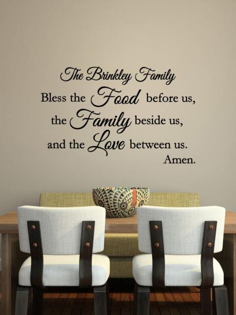Bless The Food Family Love Vinyl Wall Decal - Kitchen Dining Decor - 35x22 - image 1