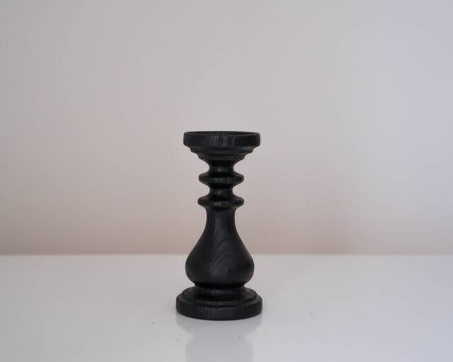 Black Wooden Candle Holder Rustic Candlestick Modern Decor Stand Turned Wood Pillar Wedding Decoration Centerpiece Design - image 1