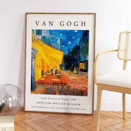 Van Gogh Exhibition Poster, Cafe Terrace At Night, Art Print, Floral Wall Art, Garden Gift, A1/A2/A3/A4 - thumbnail 3