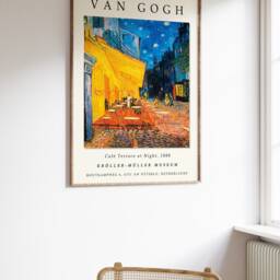 Van Gogh Exhibition Poster, Cafe Terrace At Night, Art Print, Floral Wall Art, Garden Gift, A1/A2/A3/A4 - thumbnail 2