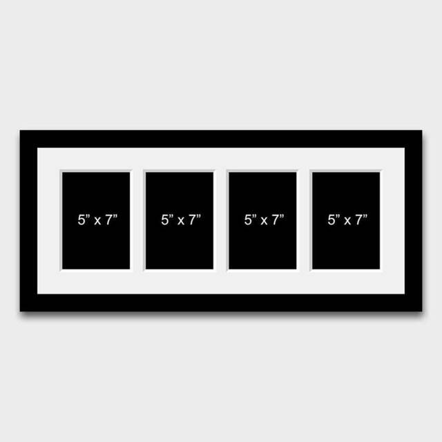 Multi Photo Picture Frame - Holds 4 7x5 Photos in A 22mm Black Wood - image 1