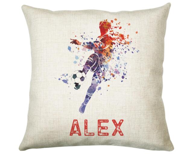 Personalised Football Cushion Gift Printed Name Design - Custom Sport Decor Cs287 - image 1