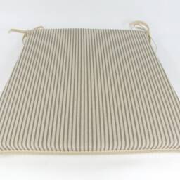 Grey Stripe Tapered Tie-On Seat Pad. Garden/Patio/Kitchen/Dining - thumbnail 2