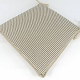 Grey Stripe Tapered Tie-On Seat Pad. Garden/Patio/Kitchen/Dining - thumbnail 3