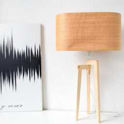 Oak Wood Table Lamp, Bedside Lamp For Scandinavian Vibes, Illuminate Your Space With A Rustic Decor Desk - thumbnail 4