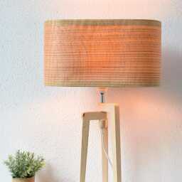 Oak Wood Table Lamp, Bedside Lamp For Scandinavian Vibes, Illuminate Your Space With A Rustic Decor Desk - thumbnail 3