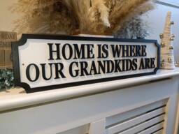 Home Is Where My Grandkids Are - Street Sign 3D Look Personalised Wall Mdf Decor Gift Upto 12 Names Laser Cut Home - thumbnail 1
