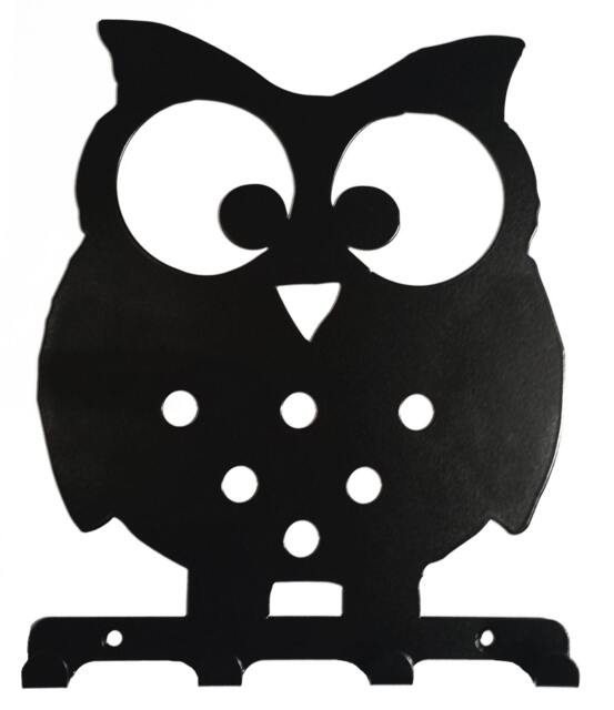 Owl Silhouette Key Hook Rack - Metal Wall Art