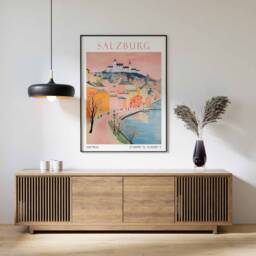 Salzburg Travel Poster, Print, Austria Art Gift, Wall Art, Decor - thumbnail 2