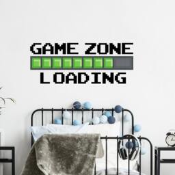 Game Zone Loading Wall Decal. Video Playroom Decor. Pixel Teens Room Nursery Sticker R108 - thumbnail 3