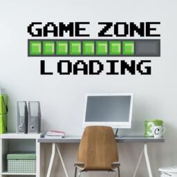 Game Zone Loading Wall Decal. Video Playroom Decor. Pixel Teens Room Nursery Sticker R108 - thumbnail 2