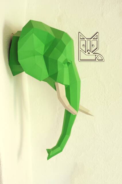 "Paper Trophy Elephant, ""The Big Five" - image 1