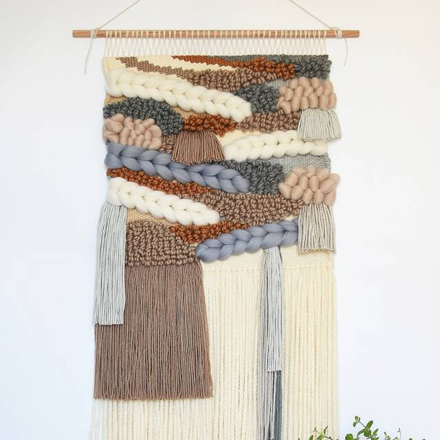 Large Handwoven Wool Wall Hanging Modern Fiber Art Decor - image 1