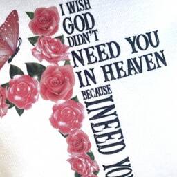 Memorial Cushion Bereavement Gift, Cross & Rose Design - thumbnail 3