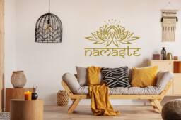 Namaste Wall Decal Lotus Flower Vinyl Sticker Decals Quotes Buddha Quote Decor Bedroom Yoga Studio Art X230 - thumbnail 1