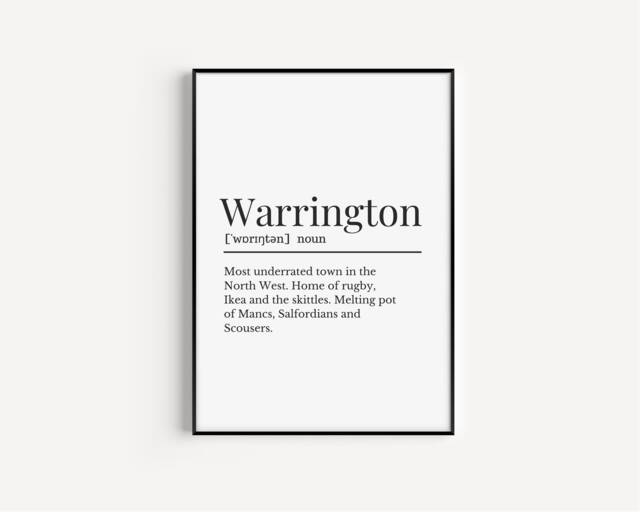 Warrington Print, Definition Wall Print For Warringtonians, Northern Towns Gallery - image 1