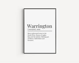 Warrington Print, Definition Wall Print For Warringtonians, Northern Towns Gallery - thumbnail 1