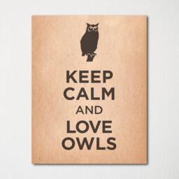 Keep Calm & Love Owls - Fine Art Print Choice Of Color Purchase 3 Receive 1 Free - thumbnail 2