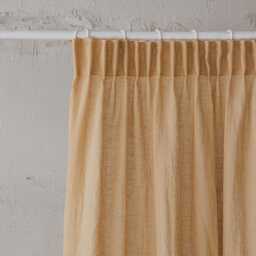 Off White Sheer Linen Curtain - Pencil Pleat Top, Light & Airy Natural Drapes For Living Room, Bedroom Or Layered Window Styling - thumbnail 4