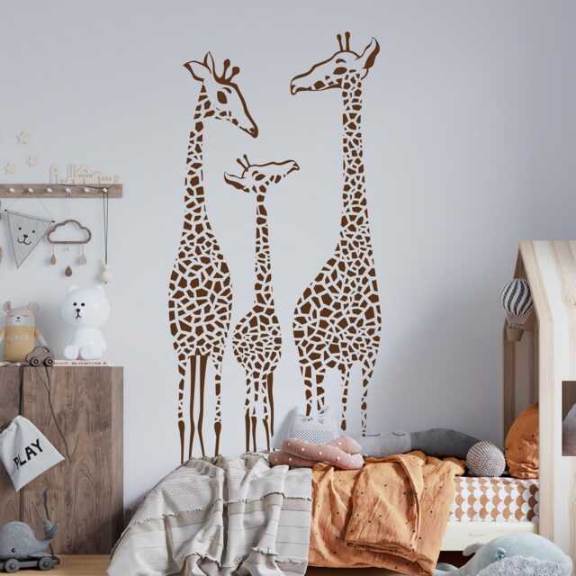 Giraffe Family Vinyl Wall Decal Safari Nursery Decor Ww220 - image 1