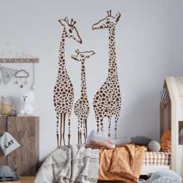 Giraffe Family Vinyl Wall Decal Safari Nursery Decor Ww220 - thumbnail 1