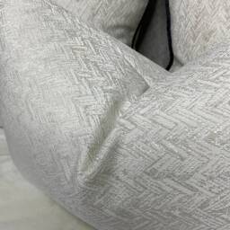 Bella Luxury Textured Cushion Pillow Cover Herringbone Design Ivory Gold Shimmer Designer Fabric Modern High Quality Handmade Rectangle - thumbnail 2