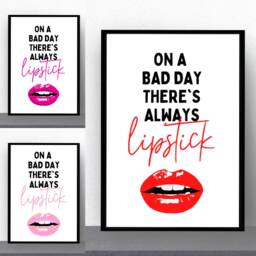 Salon Print - On A Bad Day There's Always Lipstick Makeup Quote - thumbnail 1