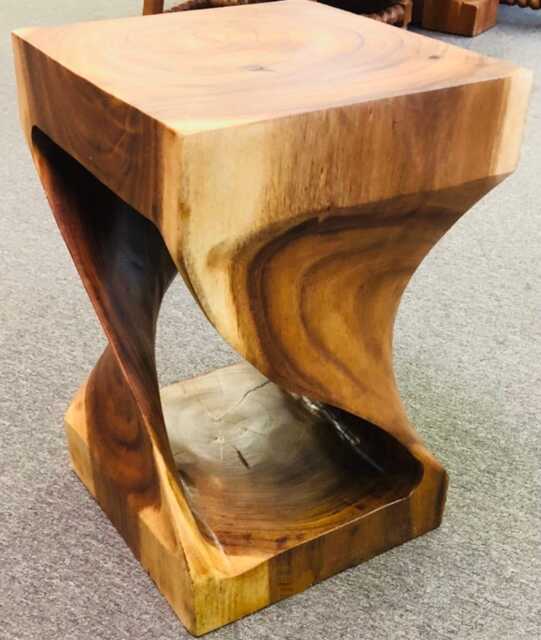 Twisted Suar Wood Side Table 18 - image 1