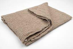 Pure Linen Towel, Brown Mossy Soft Waffle Bath Sauna Sheet, Beach Towel, Travel Guest Towel - thumbnail 1