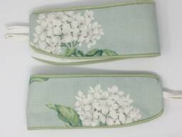 Laura Ashley Hydrangea Curtain Tie Backs Eau De Nil Green, Handmade Pair