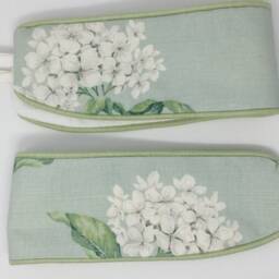 Laura Ashley Hydrangea Curtain Tie Backs Eau De Nil Green, Handmade Pair - thumbnail 3