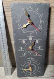 Laser Engraved Time, Tide & Moon Phase Indoor Slate Wall Clock 12cm X 30cm - thumbnail 1
