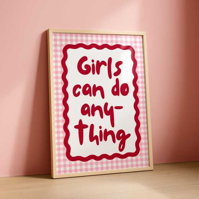 Girls Can Do Anything Print - Pink Dopamine Decor Girlhood Wall Art - image 1
