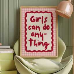 Girls Can Do Anything Print - Pink Dopamine Decor Girlhood Wall Art - thumbnail 2