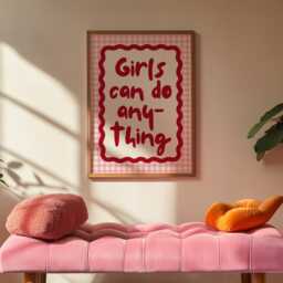 Girls Can Do Anything Print - Pink Dopamine Decor Girlhood Wall Art - thumbnail 3