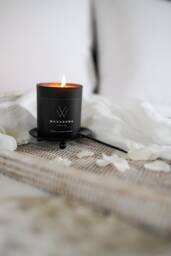Amber Noir Soy Candle Luxury Black Matte Jar, Wooden Wick - thumbnail 1