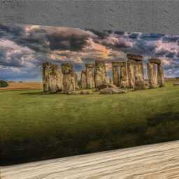 stonehenge At Dawn, English Heritage, Panoramic, Wall Art, Mounted Canvas Print Ready To Hang - thumbnail 2