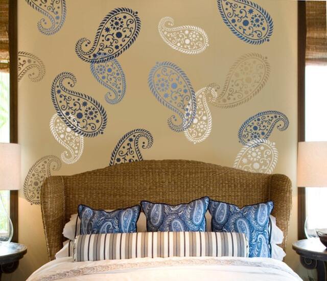 Wall Stencil Vintage Paisley Med - Reusable Paisley Stencils For Walls Painting Paint Stencils Better Than Decals - image 1