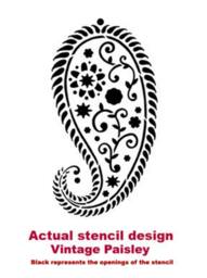 Wall Stencil Vintage Paisley Med - Reusable Paisley Stencils For Walls Painting Paint Stencils Better Than Decals - thumbnail 4