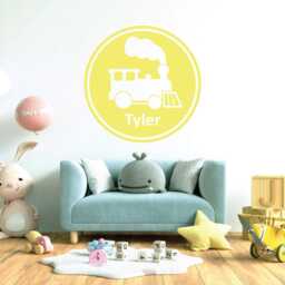 Personalized Train Wall Vinyl Decals, Kids Bedroom Choo Name Decor Sticker, Customized Boys Room, Easy Diy Removable Sign Decoration - thumbnail 3