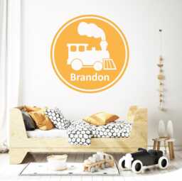 Personalized Train Wall Vinyl Decals, Kids Bedroom Choo Name Decor Sticker, Customized Boys Room, Easy Diy Removable Sign Decoration - thumbnail 1