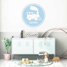 Personalized Train Wall Vinyl Decals, Kids Bedroom Choo Name Decor Sticker, Customized Boys Room, Easy Diy Removable Sign Decoration - thumbnail 2