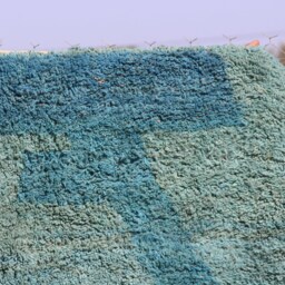 Handmade Moroccan Wool Rug Abstract Berber Design - thumbnail 3